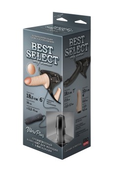Черный женский пояс BEST SELECT с 3 насадками и вибрацией Черный женский пояс BEST SELECT с 3 насадками и вибрацией