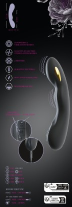 Черный вибратор-электростимулятор для точки G - 20,2 см.