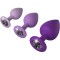 Набор из 3 фиолетовых анальных пробок со стразами Little Gems Trainer Set