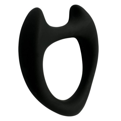 Черное эрекционное кольцо с рожками Wooomy Toro M