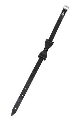 Черный кожаный чокер с бабочкой