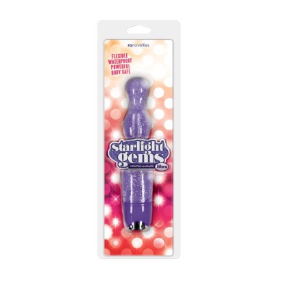 Фиолетовый вибратор STARLIGHT GEMS LIBRA - 20,5 см.