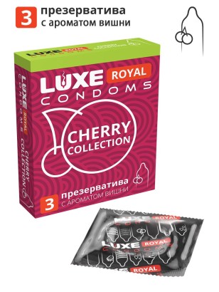 Презервативы с ароматом вишни LUXE Royal Cherry Collection - 3 шт.