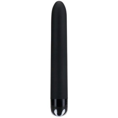 Черный гладкий вибромассажер Aqua Silk - 15,5 см.