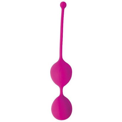 Ярко-розовые двойные вагинальные шарики Cosmo с хвостиком для извлечения