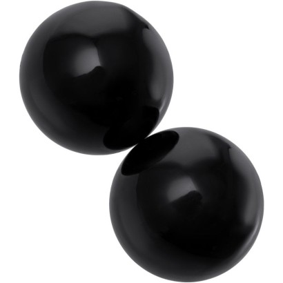 Чёрные гладкие вагинальные шарики из стекла