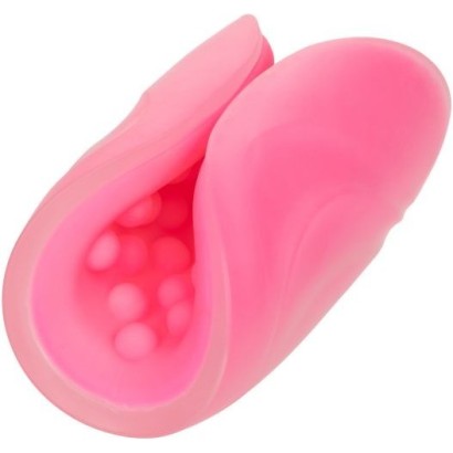 Розовый рельефный мастурбатор Beaded Grip